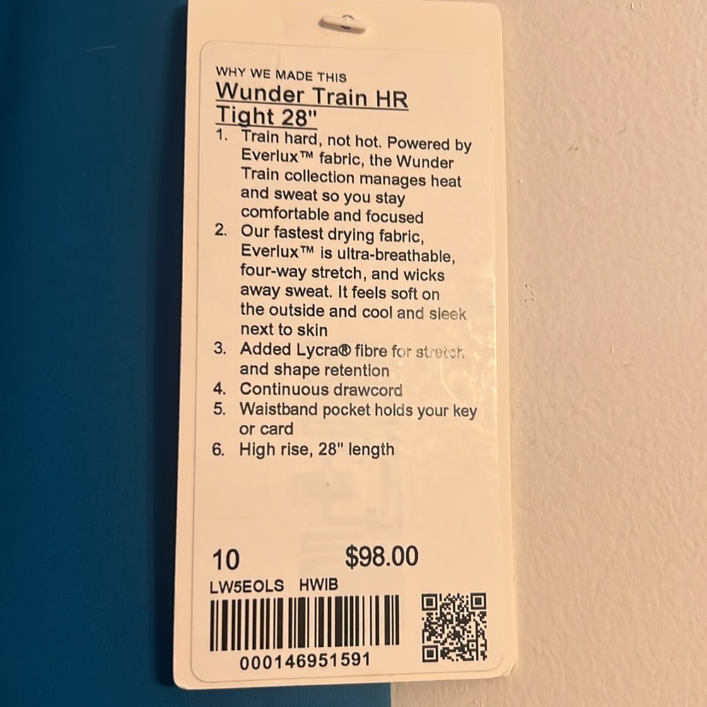 Lululemon Athletica Wunder Train HR Tight 28” Hawaiian Blue - Picture 4 of 6